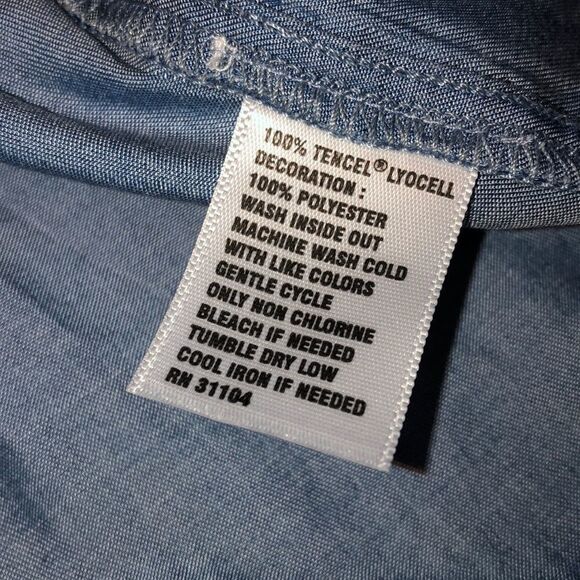 Crown & Ivy | Chambray Cold Shoulder Tent Dress - Picture 6 of 6